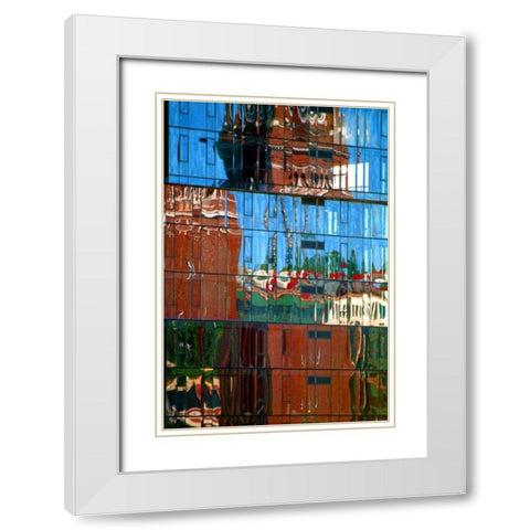 King Street Reflections White Modern Wood Framed Art Print with Double Matting by Taylor, Douglas