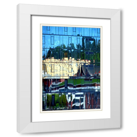 City Reflections White Modern Wood Framed Art Print with Double Matting by Taylor, Douglas