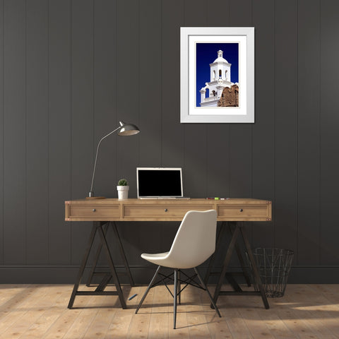 West Bell Tower White Modern Wood Framed Art Print with Double Matting by Taylor, Douglas