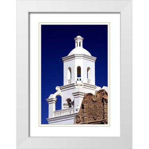West Bell Tower White Modern Wood Framed Art Print with Double Matting by Taylor, Douglas