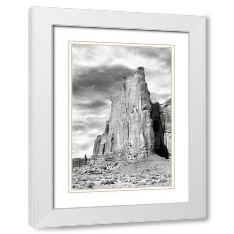 Monument Valley I BW White Modern Wood Framed Art Print with Double Matting by Taylor, Douglas
