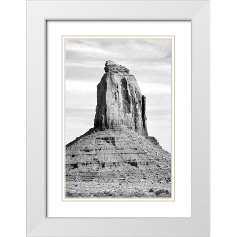 Monument Valley II BW White Modern Wood Framed Art Print with Double Matting by Taylor, Douglas