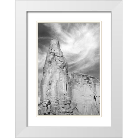 Navajo Skies BW White Modern Wood Framed Art Print with Double Matting by Taylor, Douglas