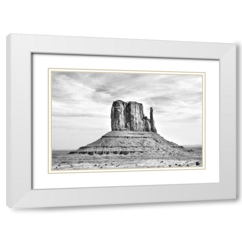 West Mitten BW White Modern Wood Framed Art Print with Double Matting by Taylor, Douglas
