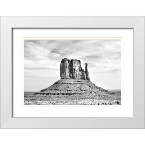 West Mitten BW White Modern Wood Framed Art Print with Double Matting by Taylor, Douglas