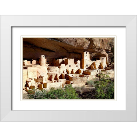 Cliff Palace Pueblo White Modern Wood Framed Art Print with Double Matting by Taylor, Douglas