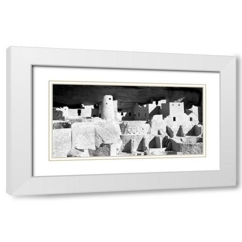 Cliff Palace Ruins BW White Modern Wood Framed Art Print with Double Matting by Taylor, Douglas