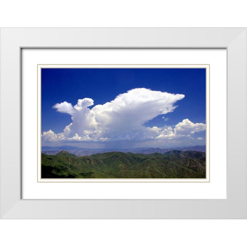 Distant Rain White Modern Wood Framed Art Print with Double Matting by Taylor, Douglas