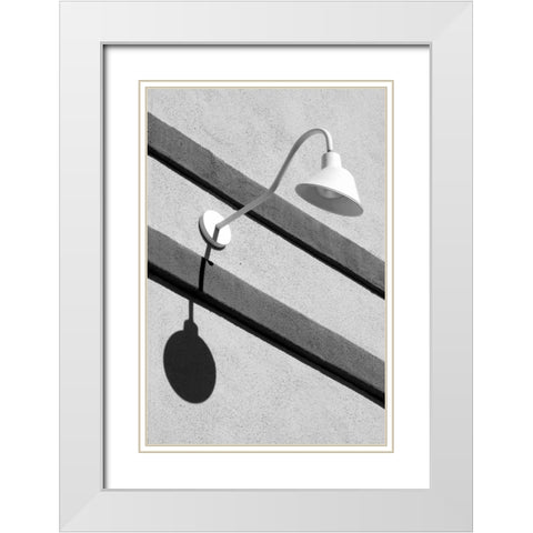 Lampshade BW White Modern Wood Framed Art Print with Double Matting by Taylor, Douglas