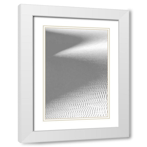 White Sand Dune and Shadow White Modern Wood Framed Art Print with Double Matting by Taylor, Douglas