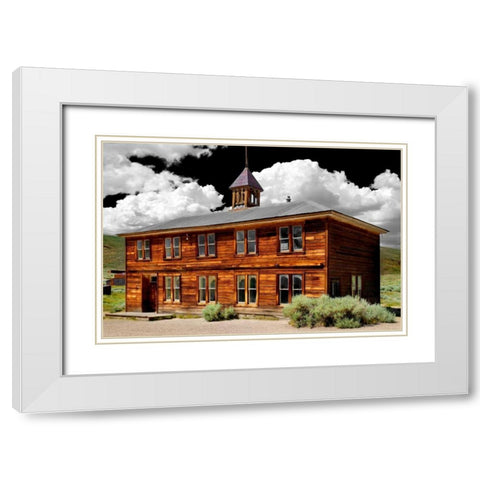 Abandoned Schoolhouse White Modern Wood Framed Art Print with Double Matting by Taylor, Douglas