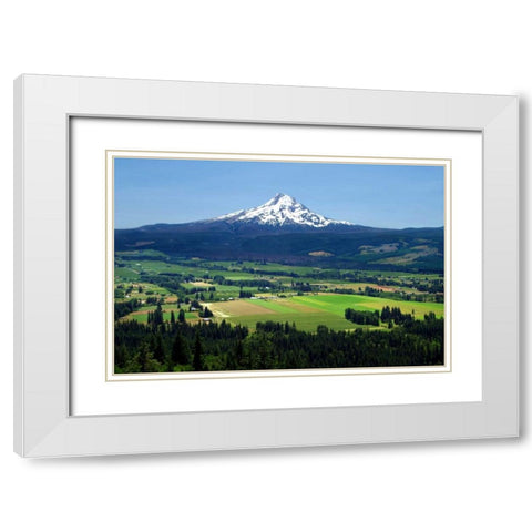 Hood River White Modern Wood Framed Art Print with Double Matting by Taylor, Douglas