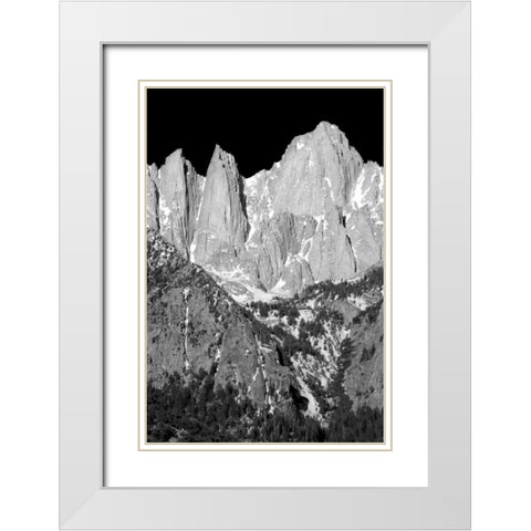 Morning on Mt. Whitney II BW White Modern Wood Framed Art Print with Double Matting by Taylor, Douglas