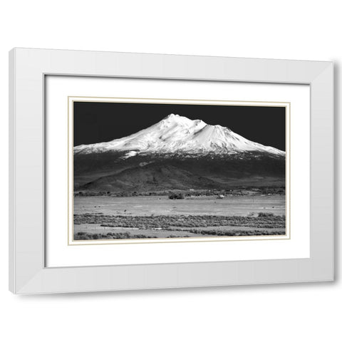 Shasta County Spring BW White Modern Wood Framed Art Print with Double Matting by Taylor, Douglas