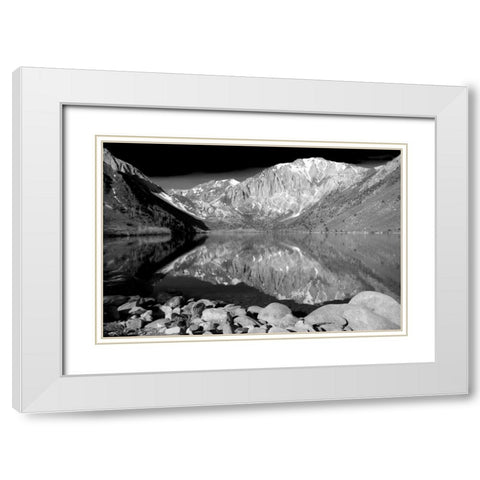 Laurel Mountain Reflections BW White Modern Wood Framed Art Print with Double Matting by Taylor, Douglas