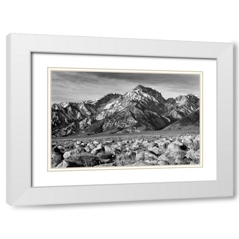 Mt. Williamson II BW White Modern Wood Framed Art Print with Double Matting by Taylor, Douglas