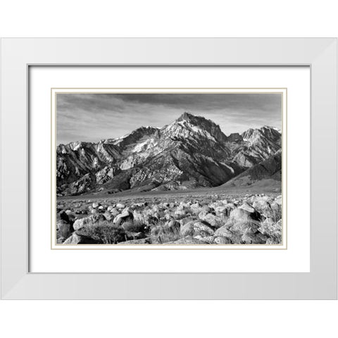 Mt. Williamson II BW White Modern Wood Framed Art Print with Double Matting by Taylor, Douglas