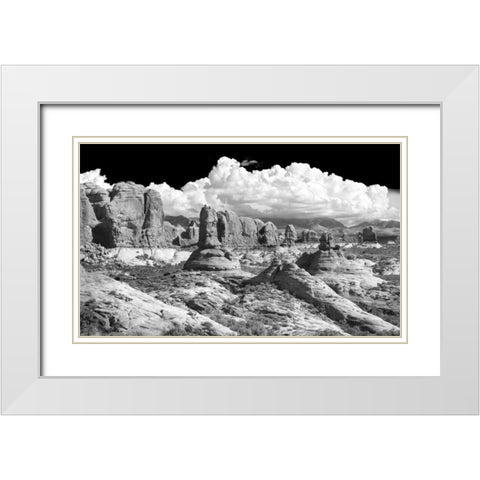 Weathering Sandstones BW White Modern Wood Framed Art Print with Double Matting by Taylor, Douglas