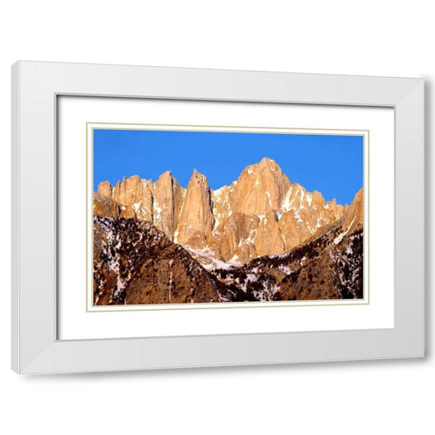 Mt. Whitney Morning Light White Modern Wood Framed Art Print with Double Matting by Taylor, Douglas