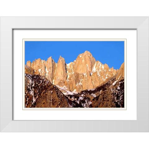 Mt. Whitney Morning Light White Modern Wood Framed Art Print with Double Matting by Taylor, Douglas