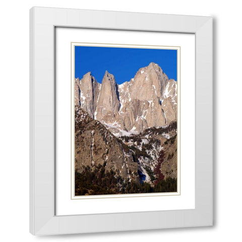 Mt. Whitney Portrait II White Modern Wood Framed Art Print with Double Matting by Taylor, Douglas