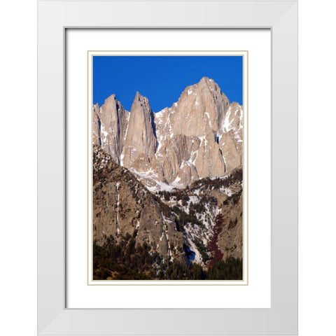 Mt. Whitney Portrait II White Modern Wood Framed Art Print with Double Matting by Taylor, Douglas