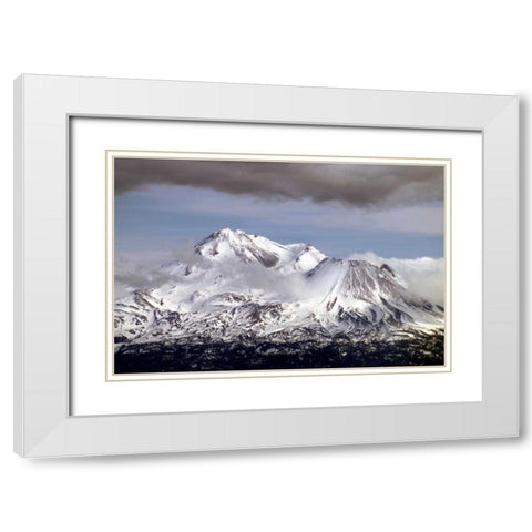 Mt. Shasta Winter White Modern Wood Framed Art Print with Double Matting by Taylor, Douglas