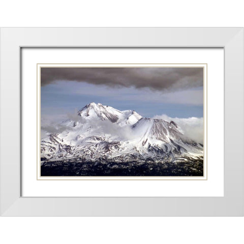 Mt. Shasta Winter White Modern Wood Framed Art Print with Double Matting by Taylor, Douglas