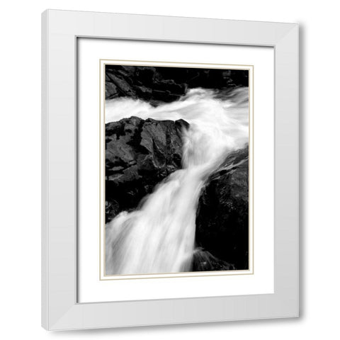 Sol Duc River II BW White Modern Wood Framed Art Print with Double Matting by Taylor, Douglas