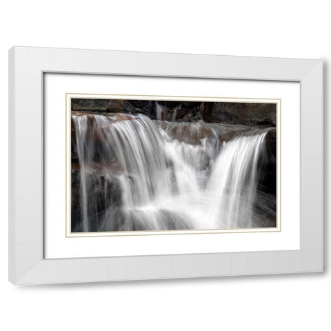 Falling Water II White Modern Wood Framed Art Print with Double Matting by Taylor, Douglas