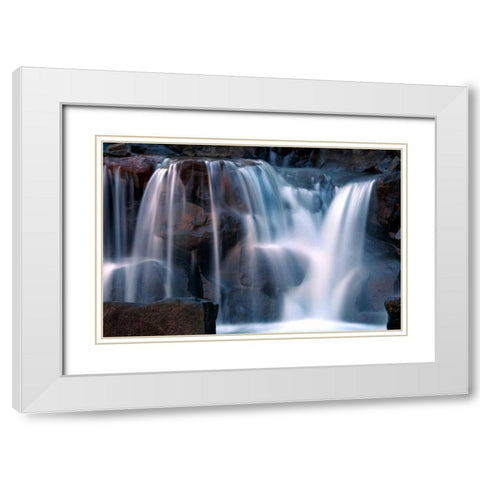 Waterfall at Dusk White Modern Wood Framed Art Print with Double Matting by Taylor, Douglas