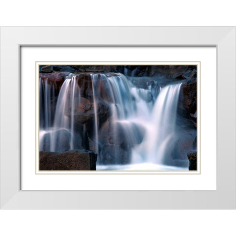 Waterfall at Dusk White Modern Wood Framed Art Print with Double Matting by Taylor, Douglas