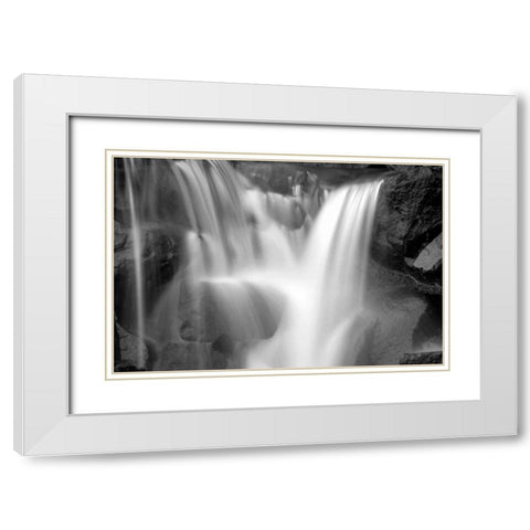 Falling Water I BW White Modern Wood Framed Art Print with Double Matting by Taylor, Douglas