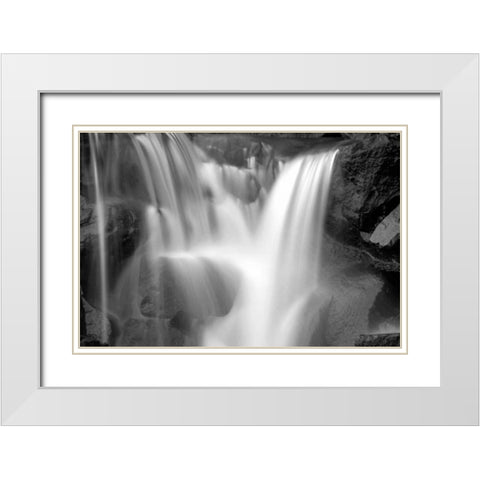 Falling Water I BW White Modern Wood Framed Art Print with Double Matting by Taylor, Douglas