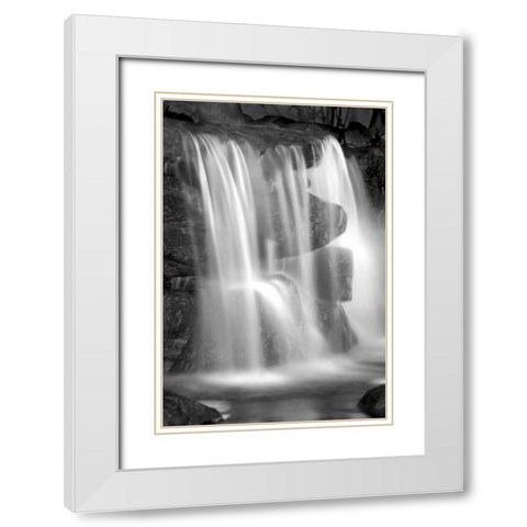 Sunset Waterfall II BW White Modern Wood Framed Art Print with Double Matting by Taylor, Douglas