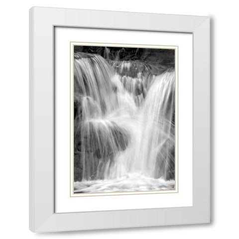 Water on the Rocks III BW White Modern Wood Framed Art Print with Double Matting by Taylor, Douglas