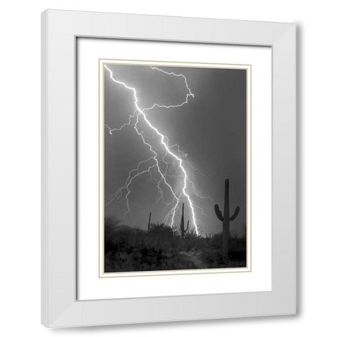 Fire and Rain BW White Modern Wood Framed Art Print with Double Matting by Taylor, Douglas
