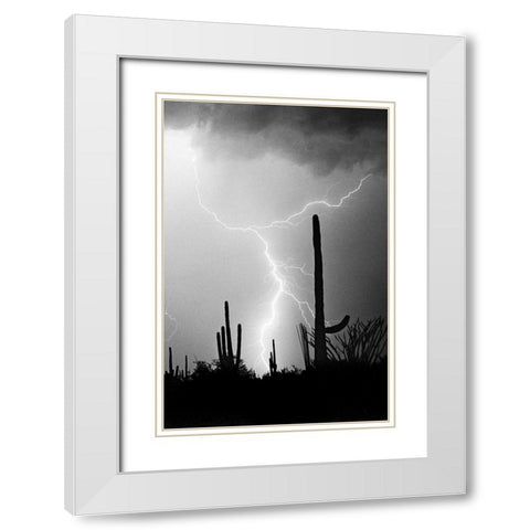 Hot August Night BW White Modern Wood Framed Art Print with Double Matting by Taylor, Douglas