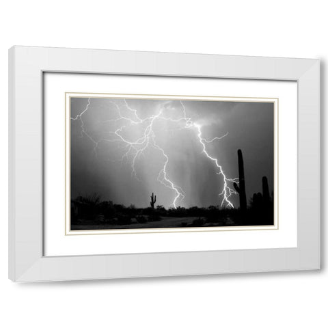 Electrifying BW White Modern Wood Framed Art Print with Double Matting by Taylor, Douglas