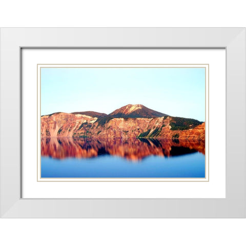 Dusk at Crater Lake White Modern Wood Framed Art Print with Double Matting by Taylor, Douglas