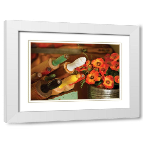 Rolling Pins I White Modern Wood Framed Art Print with Double Matting by Clayton-Thompson, Philip