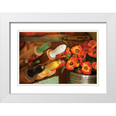 Rolling Pins I White Modern Wood Framed Art Print with Double Matting by Clayton-Thompson, Philip