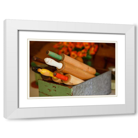 Rolling Pins II White Modern Wood Framed Art Print with Double Matting by Clayton-Thompson, Philip