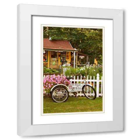 Vintage Bicycle III White Modern Wood Framed Art Print with Double Matting by Clayton-Thompson, Philip