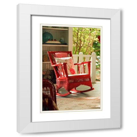 Rocker on the Porch II White Modern Wood Framed Art Print with Double Matting by Clayton-Thompson, Philip