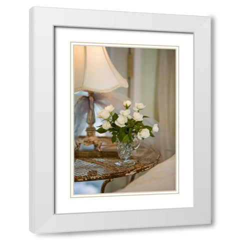 White Roses I White Modern Wood Framed Art Print with Double Matting by Clayton-Thompson, Philip