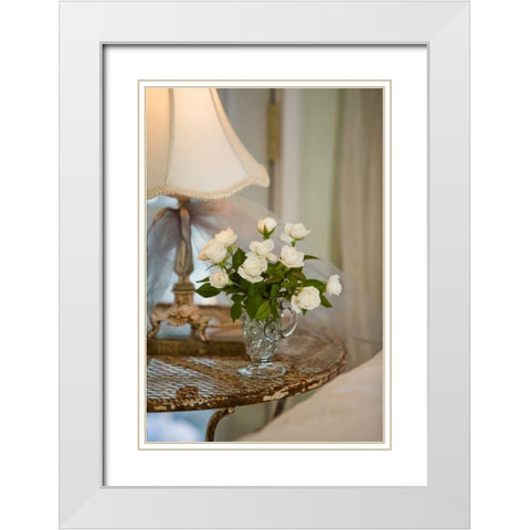 White Roses I White Modern Wood Framed Art Print with Double Matting by Clayton-Thompson, Philip