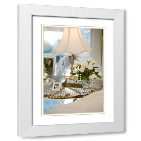 White Roses II White Modern Wood Framed Art Print with Double Matting by Clayton-Thompson, Philip