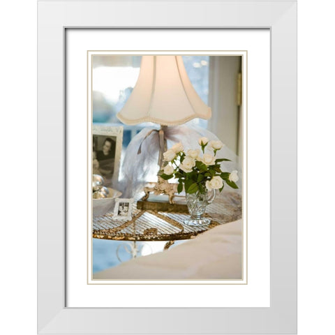 White Roses II White Modern Wood Framed Art Print with Double Matting by Clayton-Thompson, Philip