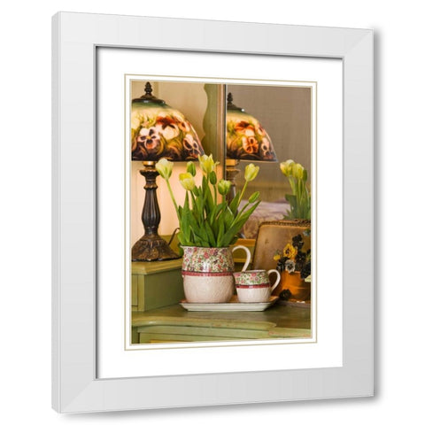 Yellow Tulips II White Modern Wood Framed Art Print with Double Matting by Clayton-Thompson, Philip